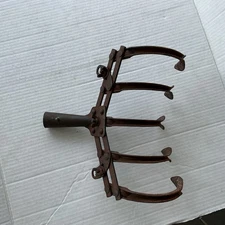 Vtg 5 Tine Cultivator Farm Rake Tool Garden Hand Tiller Adjustable Decor or Use