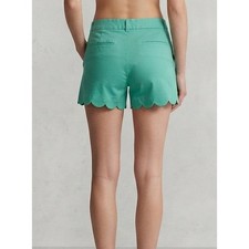 J.Crew Scalloped Hem Green Linen Blend Chino Shorts 8
