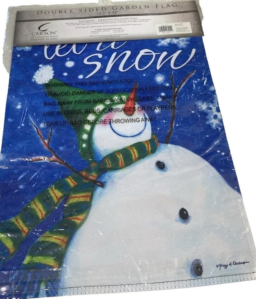 Muñeco de Nieve Navidad Jardín Bandera Fiesta Fiesta Banner Nieve Invierno Decoración Caprichoso Nuevo Foto 2 de 4