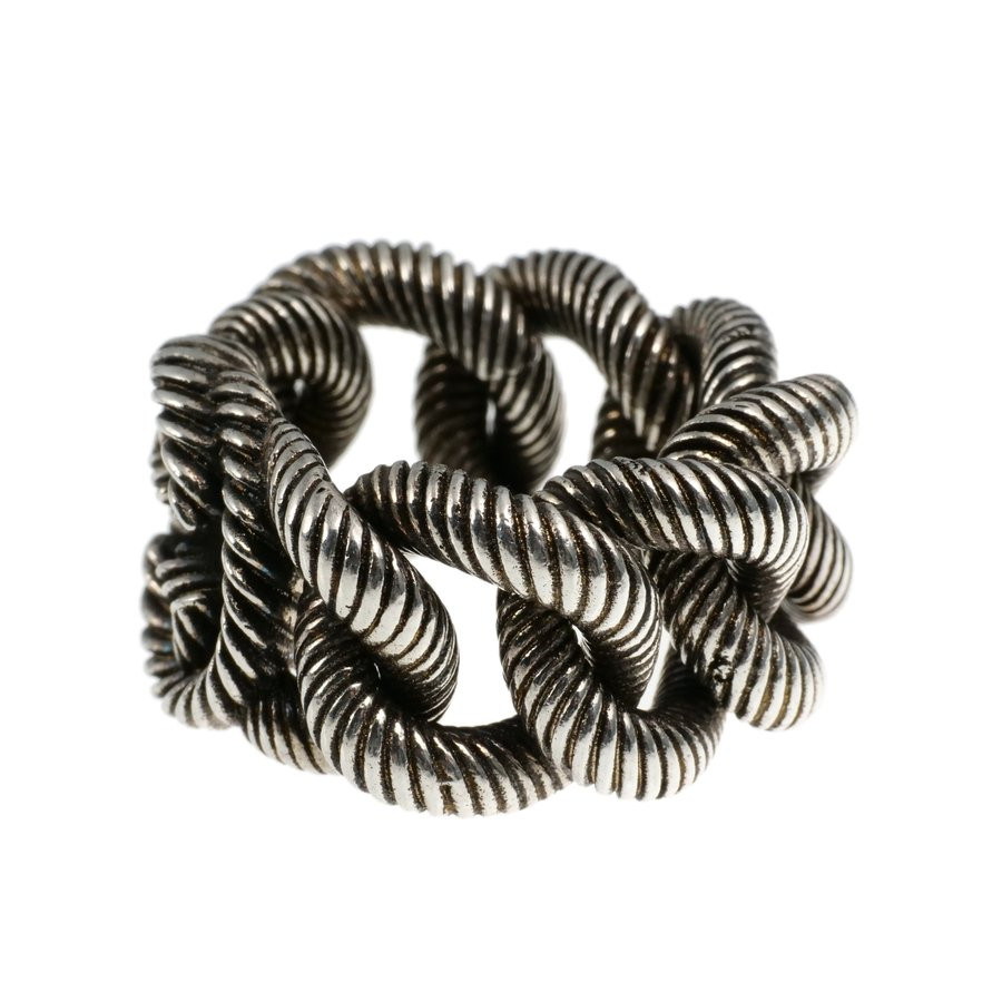 Gucci Ring Ag925 Silver Interlocking GG Logo EU53… - image 2