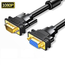 VGA Cable Male To Female 15 Pin PC Monitor TV LCD Plasma Hd Svga Lead 1m - 5m