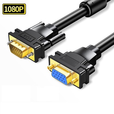 VGA Cable Male To Female 15 Pin PC Monitor TV LCD Plasma Hd Svga Lead 1m - 5m