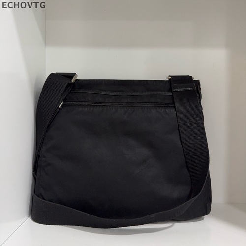 PRADA Black Silver Nylon Shoulder Crossbody Messenger Bag For Women - Picture 2 of 9