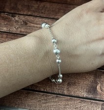 Sterling Silver Beaded Bracelet Balls Bangle Fully Hallmarked 925 Wedding Gift