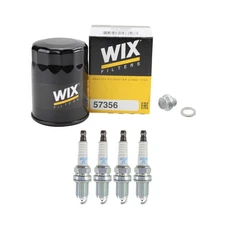 Wix Engine Oil Filter & NGK 4 Laser Platinum Spark Plugs kit for Honda Civic L4