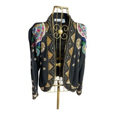 Cristina Vintage Sweater Sequins Beaded Silk Nylon Angora Mardi Gras