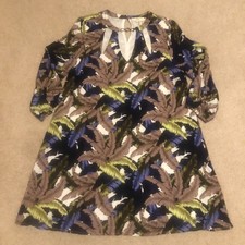 NWT Entro Floral Print Lined Dress Women's Size Large Boho Tropical Beach