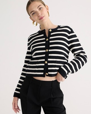 Sz Small Relaxed Emilie Sweater Lady Jacket Stripe Black