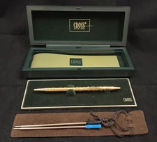 JWL #402-6 CROSS 22K ELECTROPLATED GOLD JEWELERS "TAPESTRY" BALLPOINT PEN USA