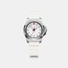 Victorinox INOX-V Matt White Dial Silver Bezel Analog Quartz Women’s Watch 24192