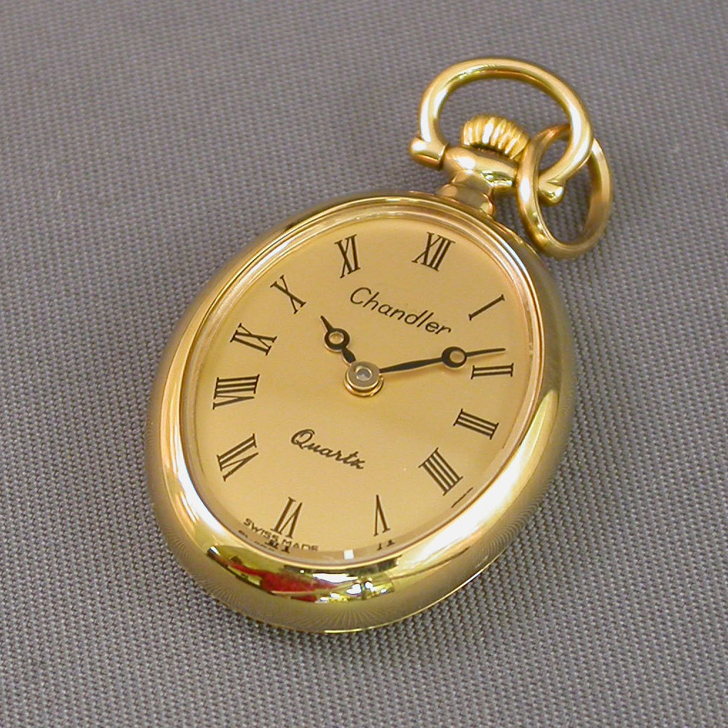 Chandler #3187 ~ Gold Plated Quartz Pendant Watch | eBay