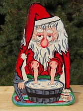 Hand Crafted ALL WOOD Weary Santa Soaking Feet Decoration By Whimsy Wood Oregon