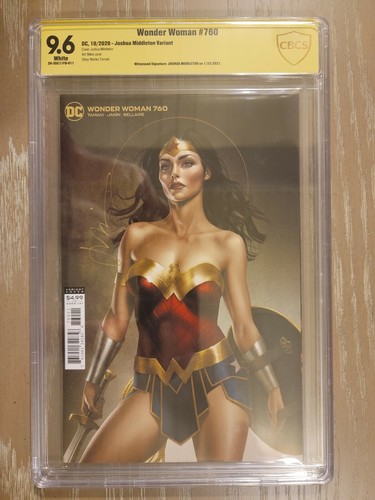 Wonder Woman #760 CBCS 9.6 NM+ witnessed signed signature by J Middleton🔥🔥 