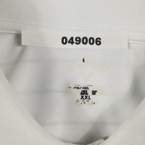 Callaway Polo Shirt Mens 2XL White Gray Striped Opti Fit Casual Short Sleeve * - Picture 8 of 8