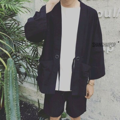 Uomo Cappotto Kimono Giapponese Mens Vintage Cloak