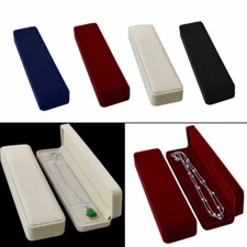 1pc Velvet Long Chain Box Jewelry Bracelet Pendant Necklace Red Gray Purple Gift