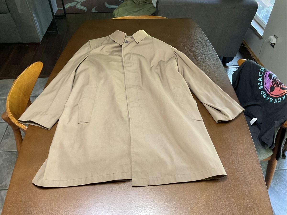London Fog Maincoats Raincoat Rain Trench Coat Size 42 Long Khaki