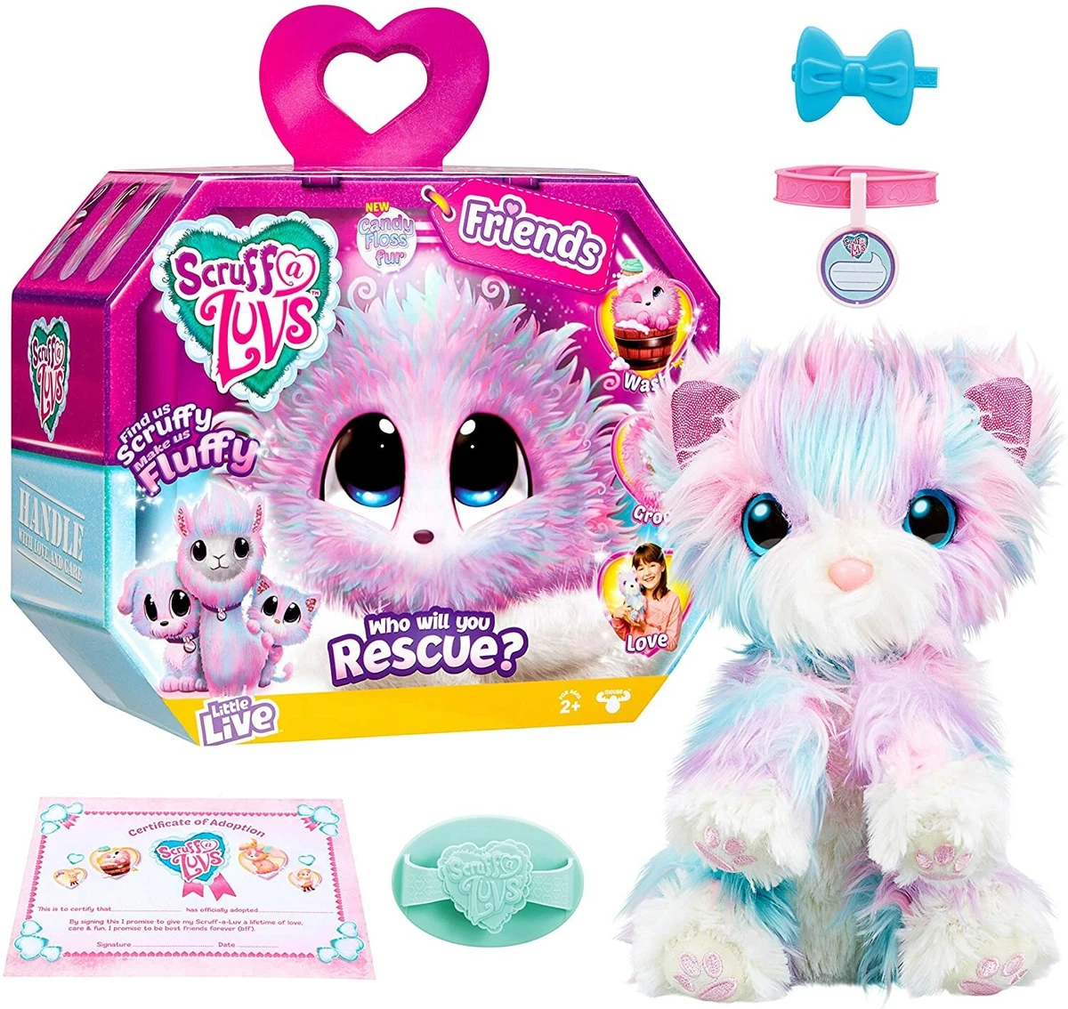 Scruff a Luvs Friends Plush Rescue Pets Candy Floss Fur SEALED BUT