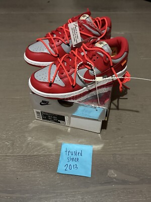 Off White Nike Dunk Low University Red Size 4 BRAND NEW 2019 Virgil Abloh