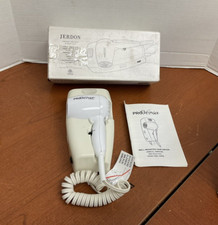 Jerdon 1600-Watt Wall Mount Hair Dryer, Direct Wire WHITE model JWM8CD