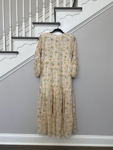 Women's 3 Layer Floral Long Sleeve Laces Maxi Dress Size M - Picture 4 of 13