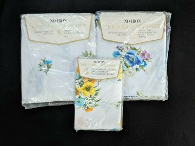 Springmaid Marvelaire Blue Flower Twin Bettlaken Set Flach Fit Kissenbezug Neu
