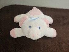 Eden My First Pink Pig Piggy Pastel Pink Polka Dot Plush Baby Rattle Terry Cloth