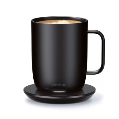 Smart Mug von Ember Mug² 14 Unzen Temperaturkontrolle Keramik Schwarz Aufladen Untersetzer
