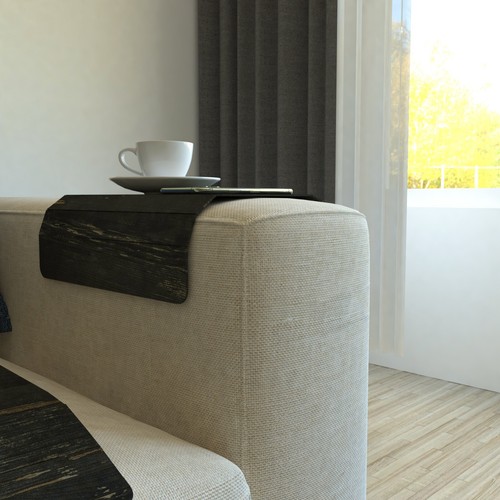 Set of 2 Wooden Sofa Tray, Armrest Tray Table for Couch, Foldable, Flexible Sofa - Picture 20 of 28