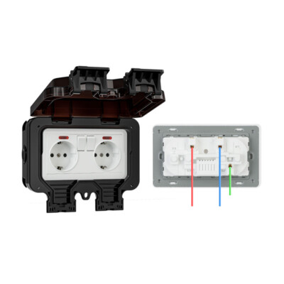 Außensteckdose Wasserdicht Gartensteckdose Steckdose Schuko Outdoor IP66 Neu