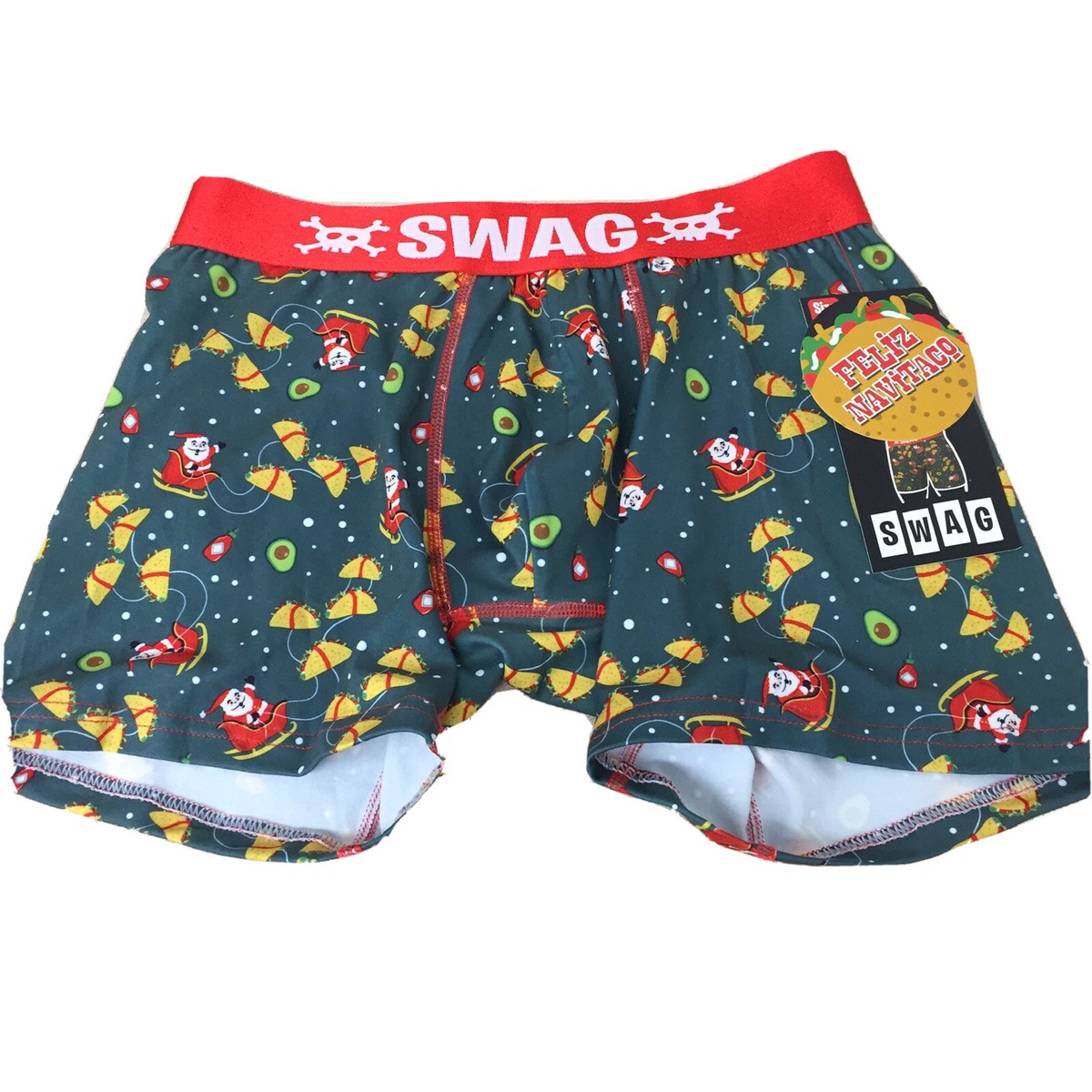 Feliz Navitaco Swag Novelty Gift Boxer Briefs mens S 28”-30” New