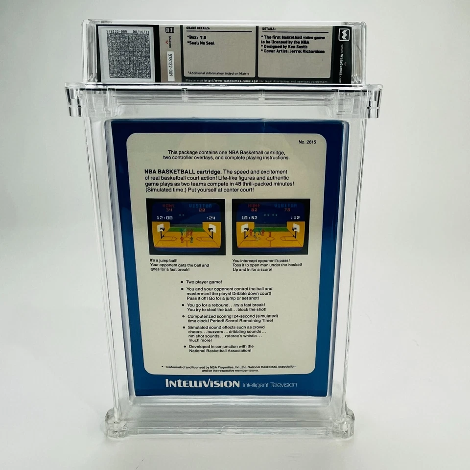 NBA Basketball - Intellivision, 1979 Mattel Blue Box NIB Sealed WOW! WATA 7.0 NS - Image 4 of 4