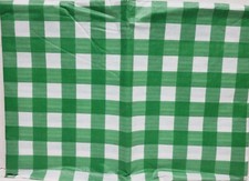 Thin Vinyl Tablecloth 52"x70" Oblong, GREEN  WHITE BUFFALO CHECKERED, AAC