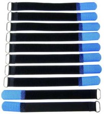 10x opaski kablowe na rzep 200 x 20 mm niebieskie opaski kablowe kabel taśma na rzep kabel rzep oczko