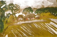 Anna Leutz-Hübbe (1908-1994) 1970s Screen Print Signed and Titled