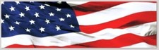 Wavy United States of America American Flag 3x10 Vinyl Bumper Sticker