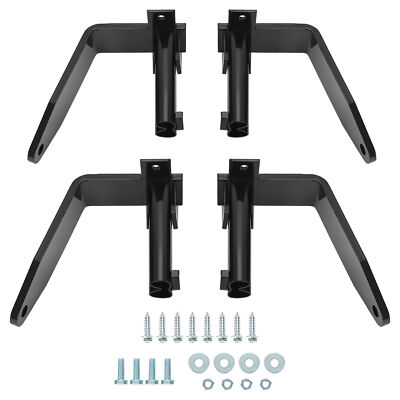 4pcs Black Powder Coated Camper Tie Down Stake Pocket For RV Truck Camper