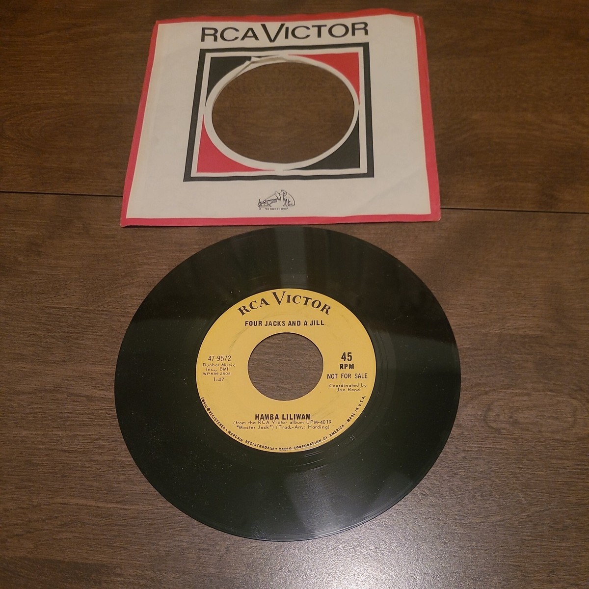 Nice 1968 RCA 45 Promo #47-9572 Four Jacks And A Jil Hamba Liliwam