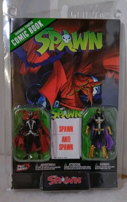 Mcfarlane Toys Spawn Comic Book with Spawn and Anti Spawn Figure