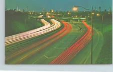 Postcard Los Angeles California View Time Lapse Highway View at Night