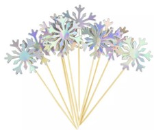 20pcs Cupcake Topper Cake D cor Ice Snowflake Christmas Party XMAS Decoration