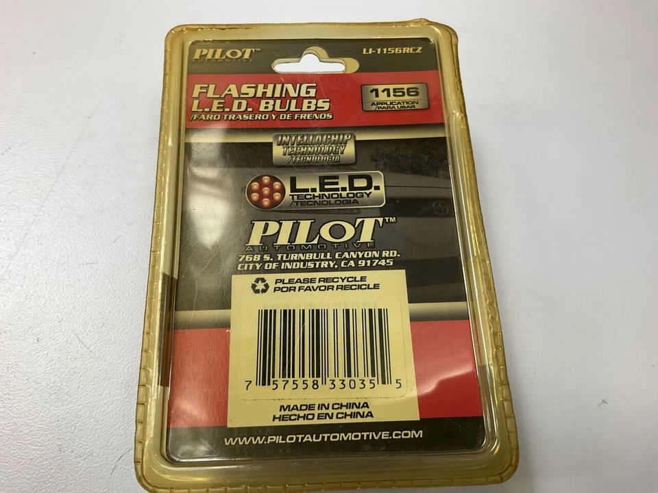 Pilot LI-1156RCZ Bombilla de lámpara de freno LED roja intermitente, 1156 - PACK DE 2 Foto 3 de 4