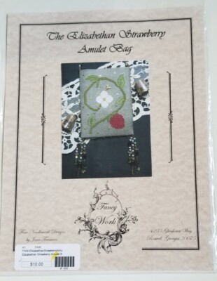 Fancy Work Elizabethan Strawberry Amulet Bag Cross Stitch Chart 