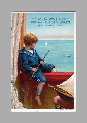 #ad Lautz Bros amp; Co Pure And Healthy Soaps Victorian Trade Card Campbell NY $7.50