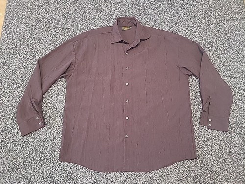 Monzini Collection Mens Long Sleeve Purple Polyester Vintage USA Made Size XXL - Picture 2 of 8