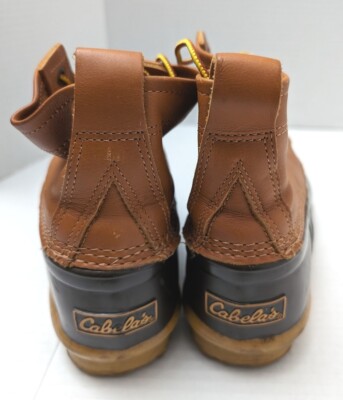 Cabelas Mens Duck Boots Waterproof Leather Rubber Rain Shoe  display picture 1