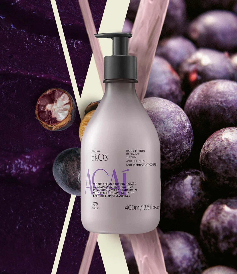 NATURA EKOS ACAI CREMA CORPORAL - POLPA HIDRATANTE CORPORAL AÇAÍ 13,5 fl. oz / 400 ml Foto 2 de 3