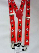 Christmas Kids Suspenders Santa Christmas Tree Adjustable Clip-on By Rue 21 New