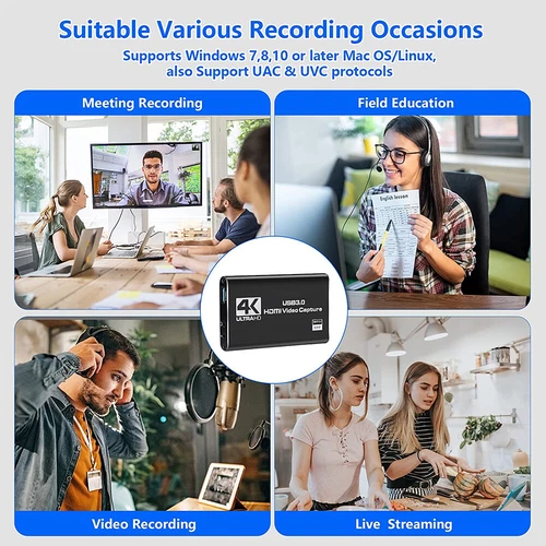 Scheda di acquisizione video audio USB 3.0 4K HD dispositivo di registrazione video HDMI - Foto 3 di 13