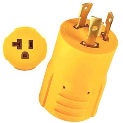 NEMA L5-30P to 5-15/ 20R RV Generator Shore Power Adapter, 30 Amp to 110V 15 ...